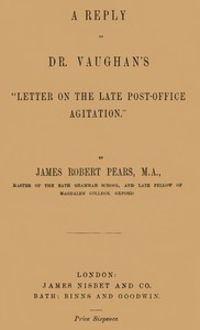 Cover of A Reply to Dr. Vaughan's "Letter on the Late Post-Office Agitation" — Themes and Context